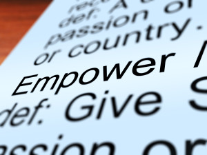 Empower Definition Closeup Shows Authority Or Power Given To Do Something