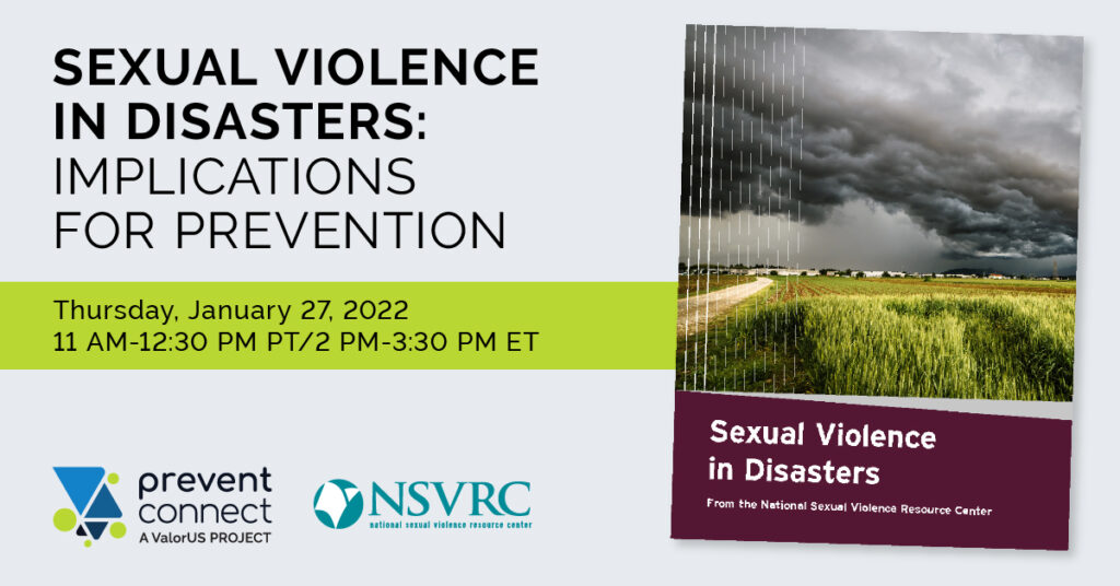 Sexual Violence in Disasters Jan 27, 2022