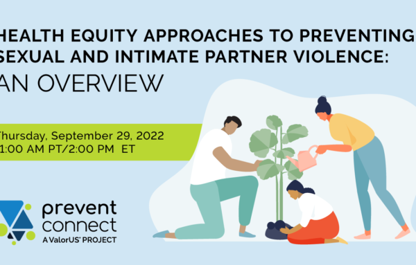 Health Equity Approaches to Preventing Sexual and Intimate Partner Violence:  An Overview