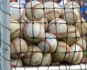 baseballs in a basket