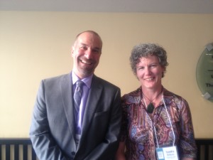 PreventConnect and CALCASA's David Lee with Sandra DIckson from New Zealand's Te Ohaakii a Hine - National Network Ending Sexual Violence Together