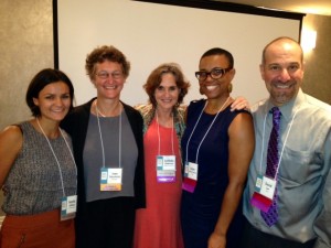 Natalie Sullivan from the Ms. Foundation for Women with the PreventConnect/CALCASA Ending Child Sexual Abuse Web Conference team: Joan Tabachnick, Cordelia Anderson, Leona Smith-DiFaustino