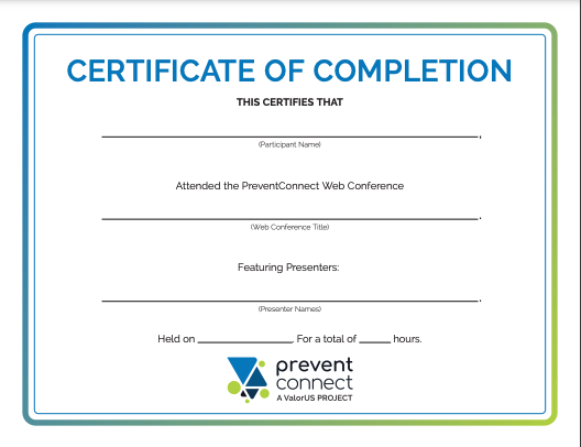 Image of certificate of completion
