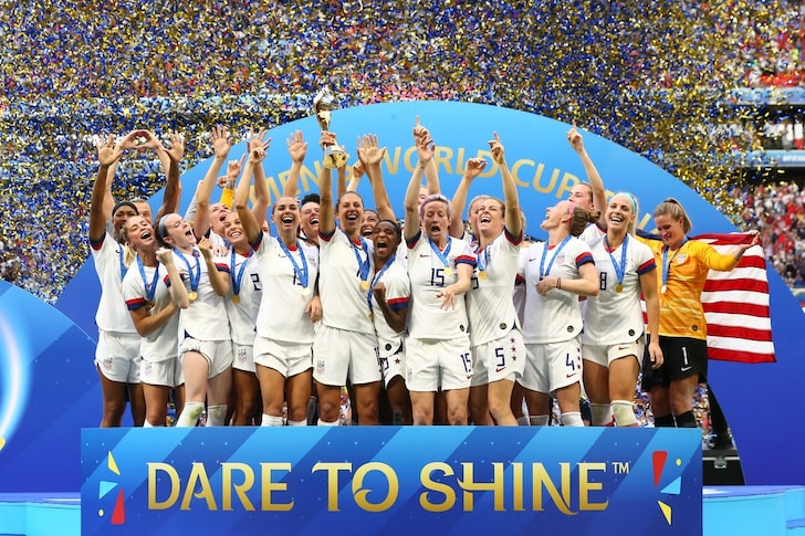U.S. Women's National Team celebrating their 2019 World Cup victory
