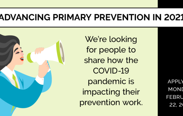 Call for Speakers: Prevention During COVID-19 Town Hall