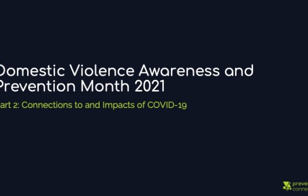 Part 2 | Domestic Violence Awareness & Prevention Month 2021: Connections to & Impacts of COVID-19