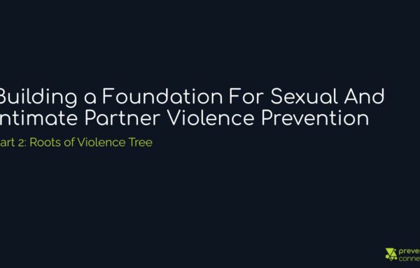 Part 2 | Building a Foundation for Sexual and Intimate Partner Violence Prevention: Roots of Violence Tree